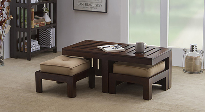 Caffino Coffee Table Set(Walnut&Beige)